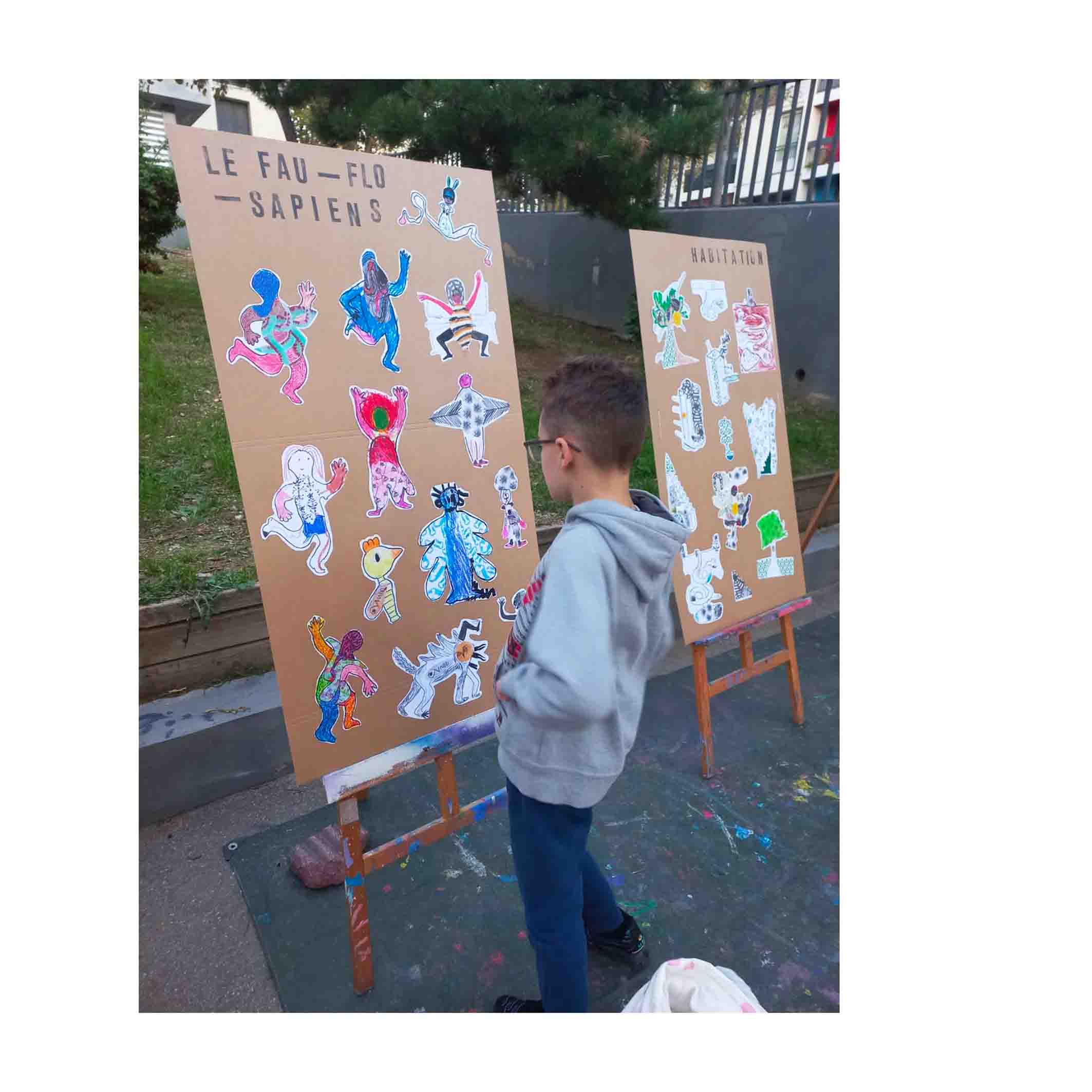 lise-iris-graphiste-savoie-isere Atelier enfant illustration multi-technique - artiste intervenante